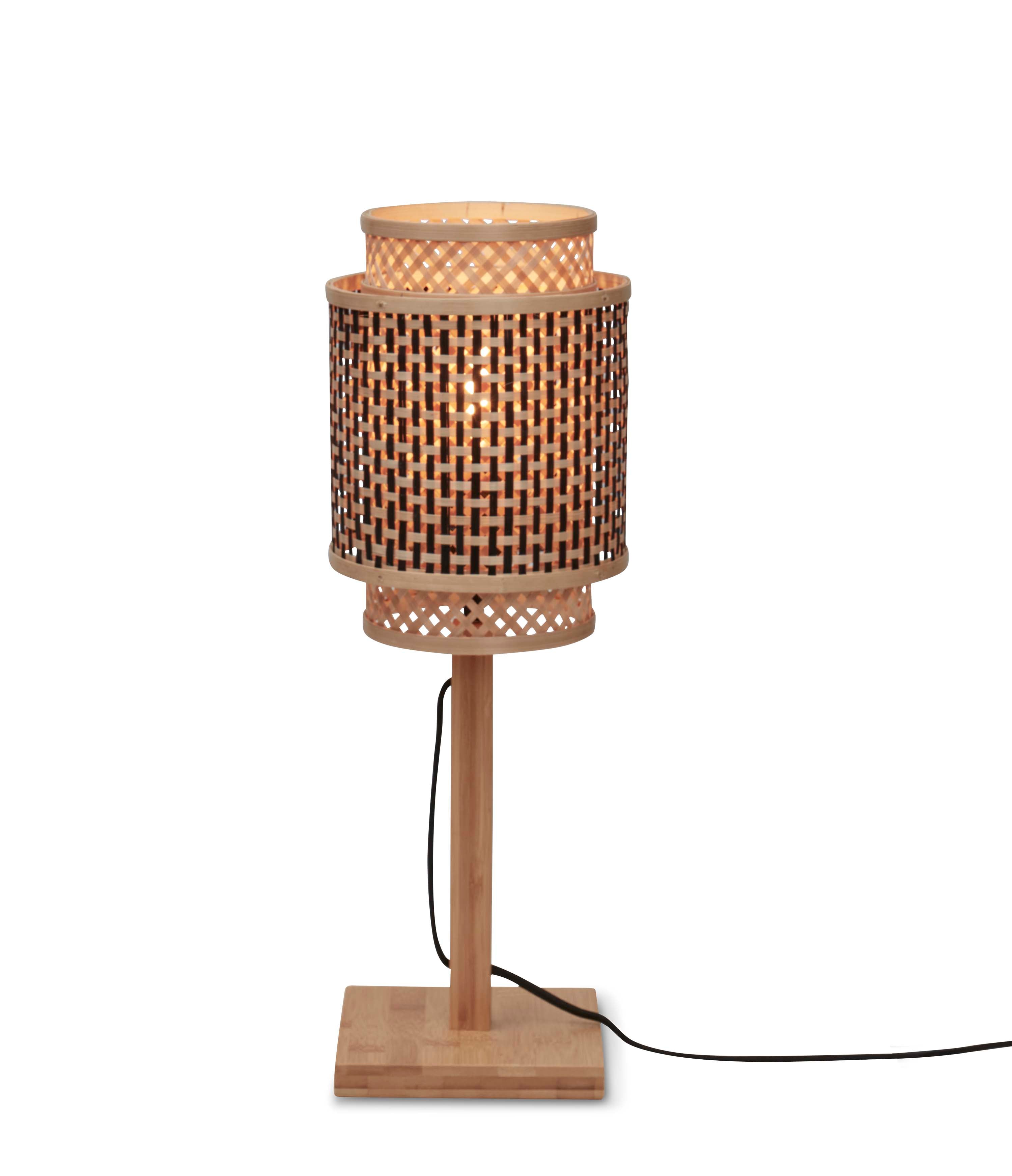 Good&Mojo Tischleuchte Bhutan Bambus natur H.45cm/Schirmrohr 18x25cm b/natur